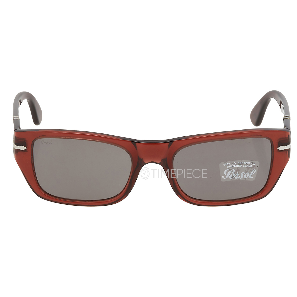 Persol Dark Grey Rectangular Unisex Sunglasses PO3268S 1104B1 53