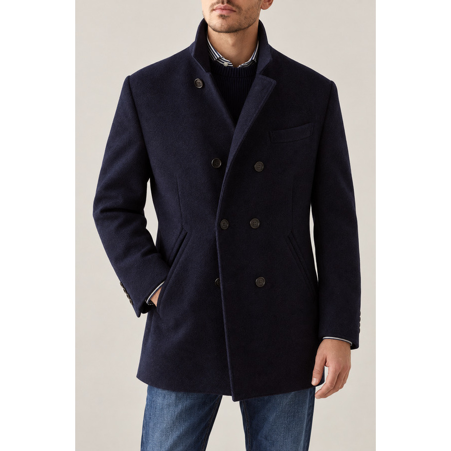 Brunello Cucinelli Mens Cobalt Wool Double Breasted Jacket