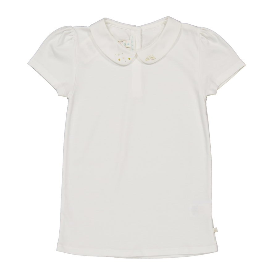 Marie Chantal Kids Embroidered Ruffle Collar Shirt