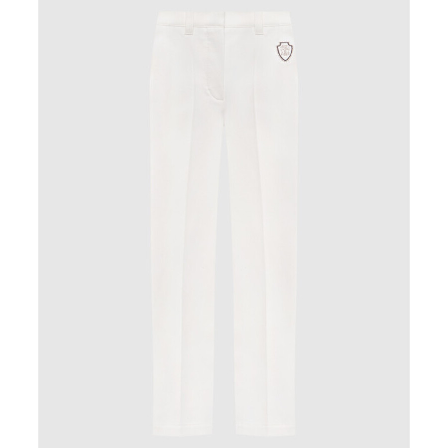 Brunello Cucinelli Wooff White Slim Trousers