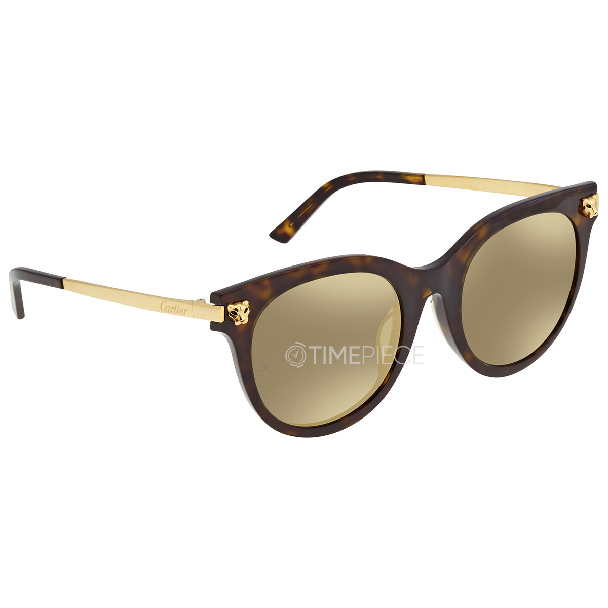 Cartier Gold Cat Eye Ladies Sunglasses CT0024SA 52 002