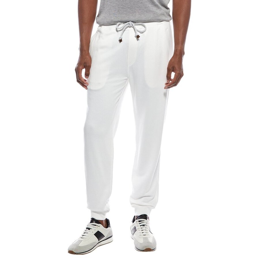 Brunello Cucinelli Off White Linen Blend Trousers