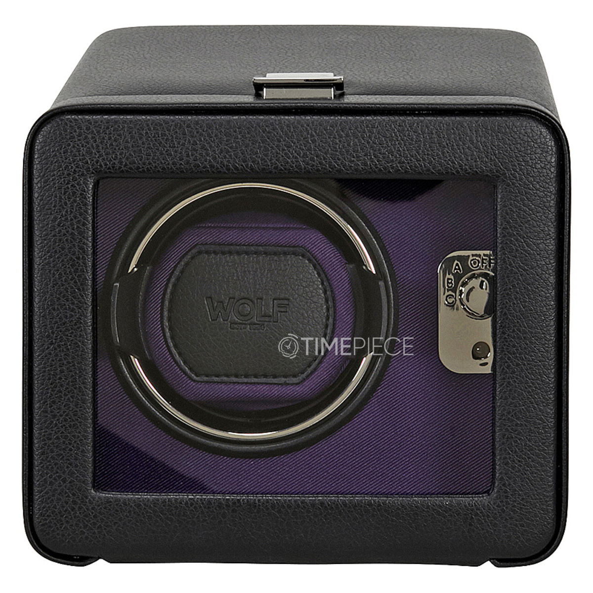 Wolf Windsor Purple/Black Single Watch Winder with Cover 452503
