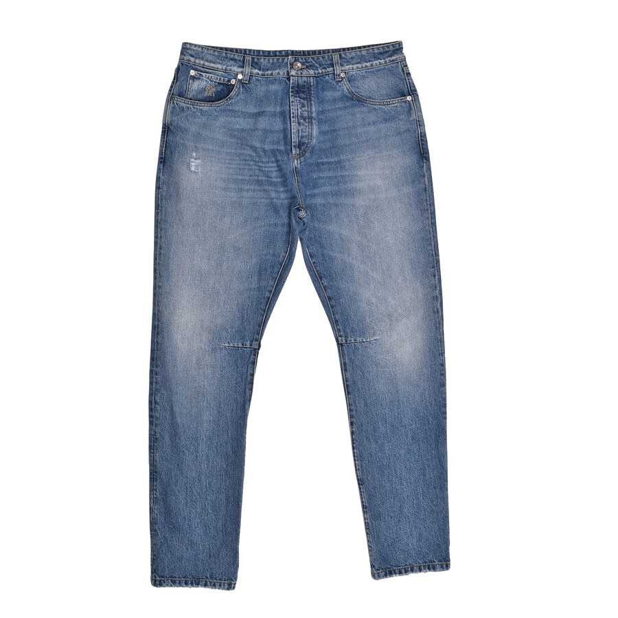 Brunello Cucinelli Relaxed-Fit Vintage Wash Jeans — Blue