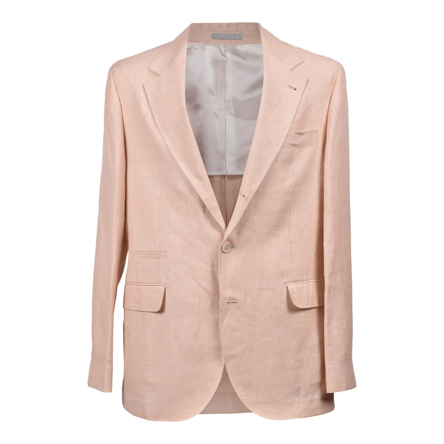 Brunello Cucinelli Papaya Wool Linen Blend Suit