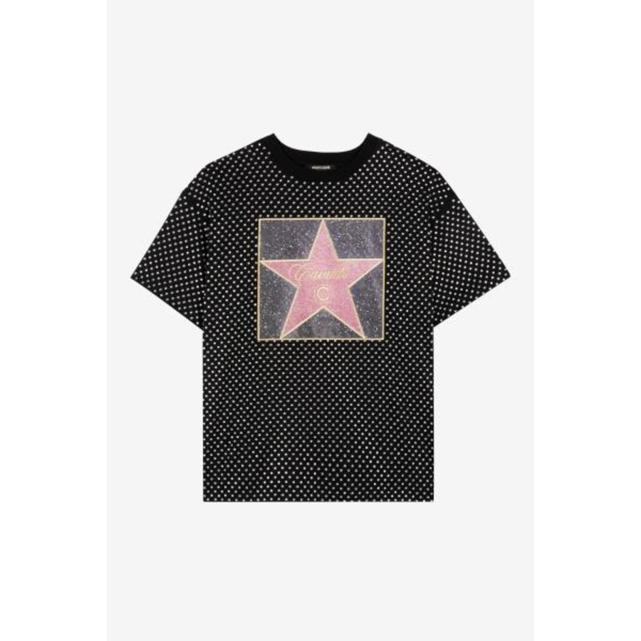 Roberto Cavalli Polka-Dot Star Print Cotton T-Shirt