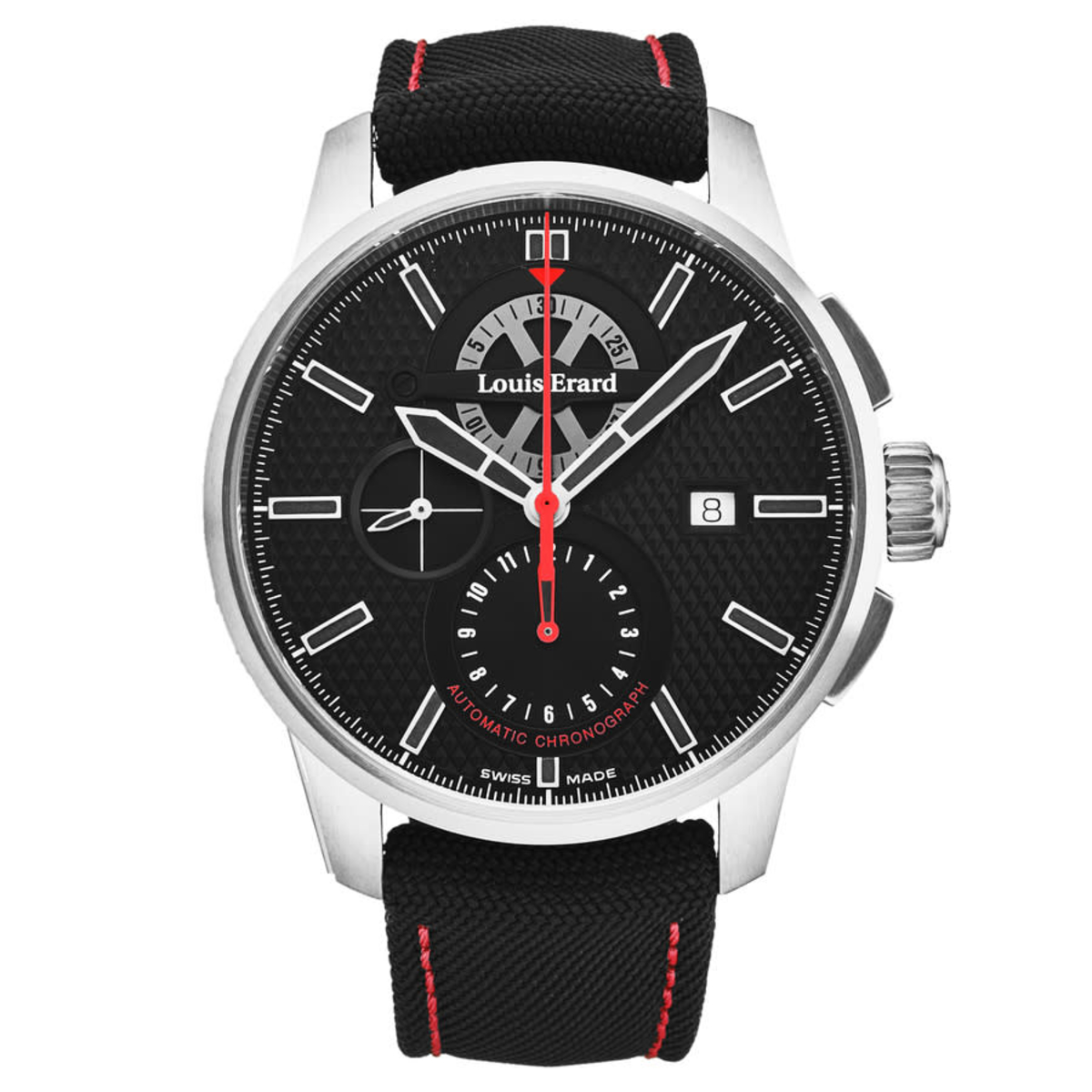 LOUIS ERARD Chronograph Automatic Watch with Black Leather Strap – Ogden Of  Harrogate