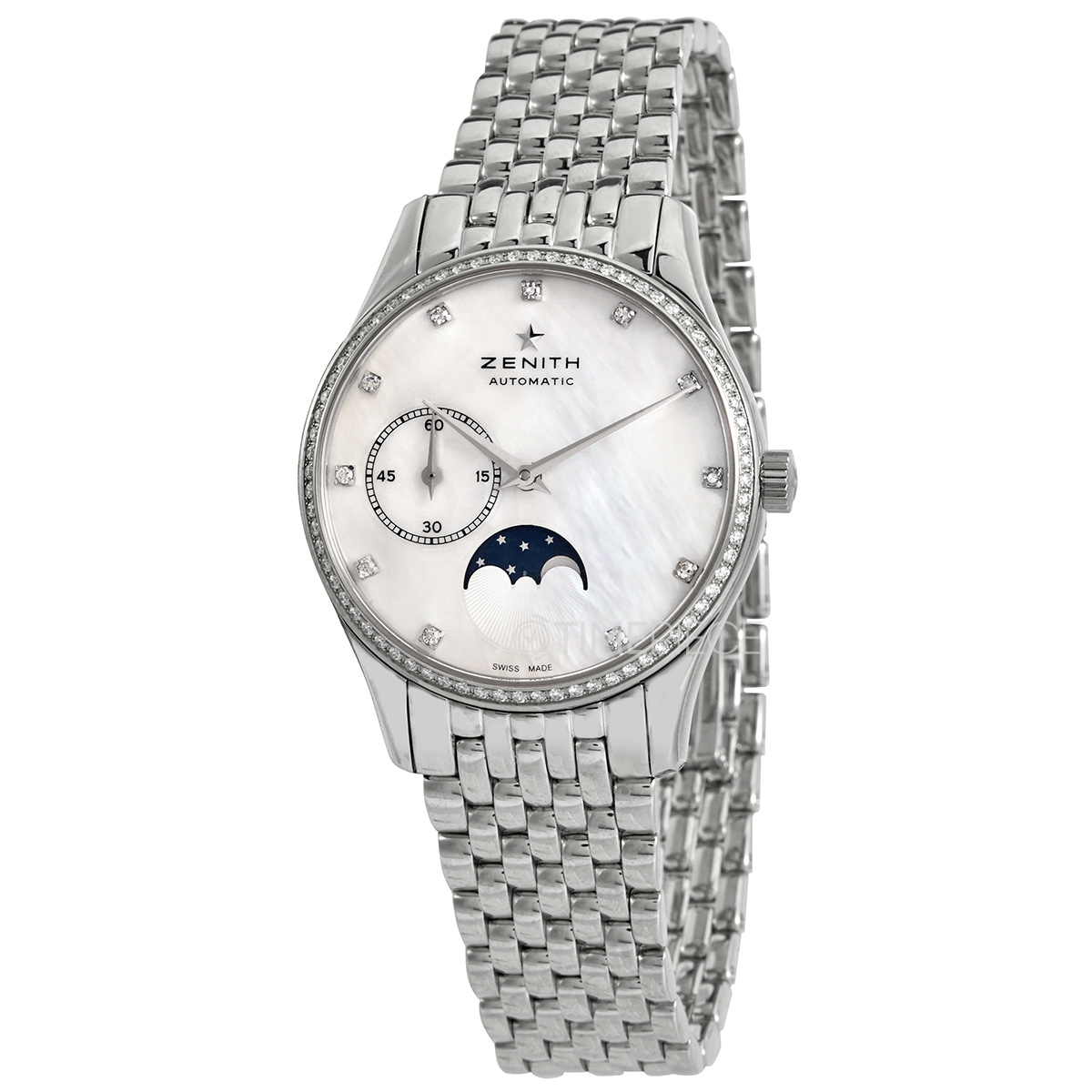 Zenith Heritage Automatic Diamond White Dial Ladies Watch 16231069281C706SS