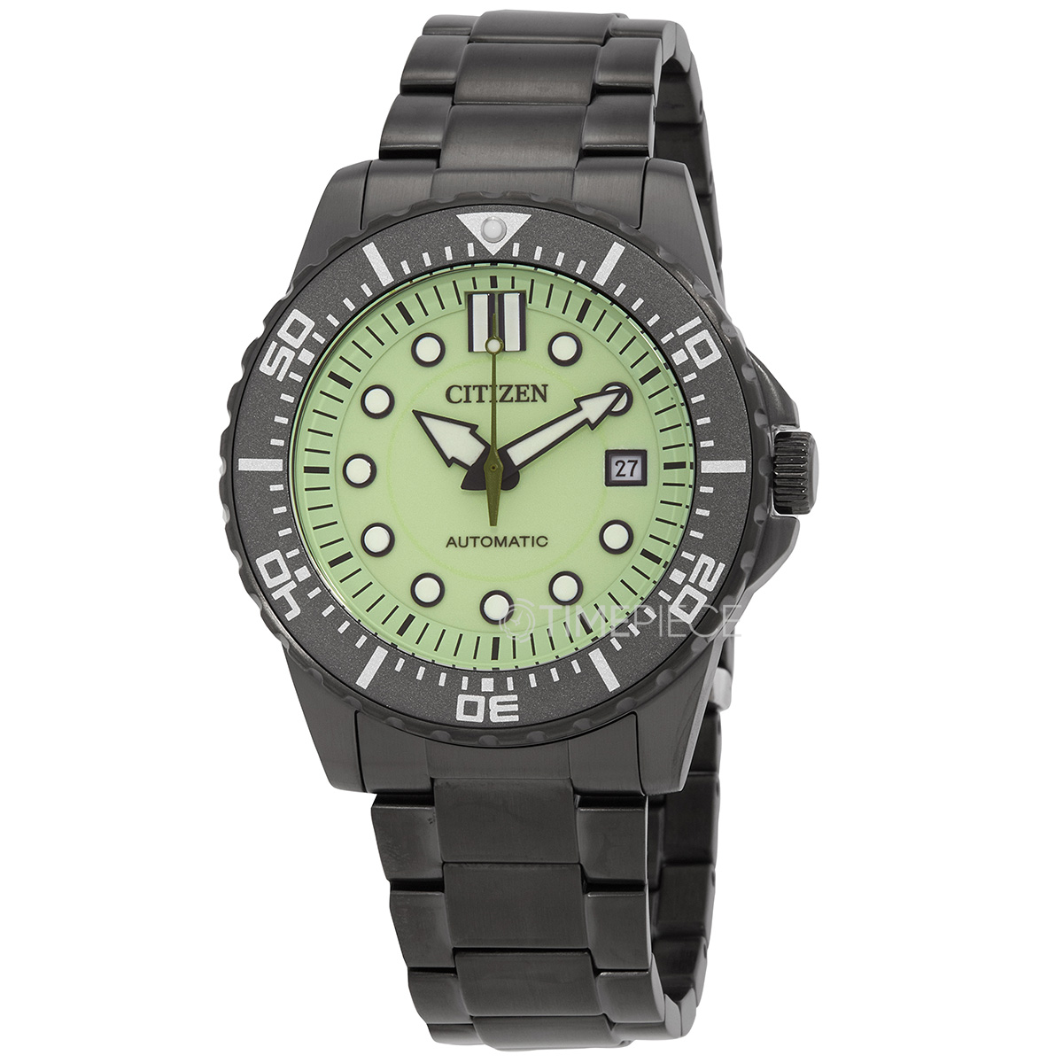 Citizen Orologio Automatico Uomo NJ0177-84X - Acciaio Inossidabile Grigio, Quadrante Luminoso, Data, Impermeabile 100m, 40 Ore Di Riserva