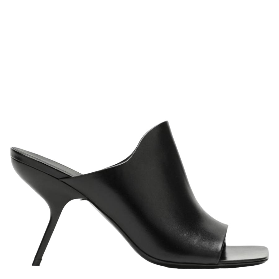 Salvatore Ferragamo Black Nappa Open-Toe Slide Sandals