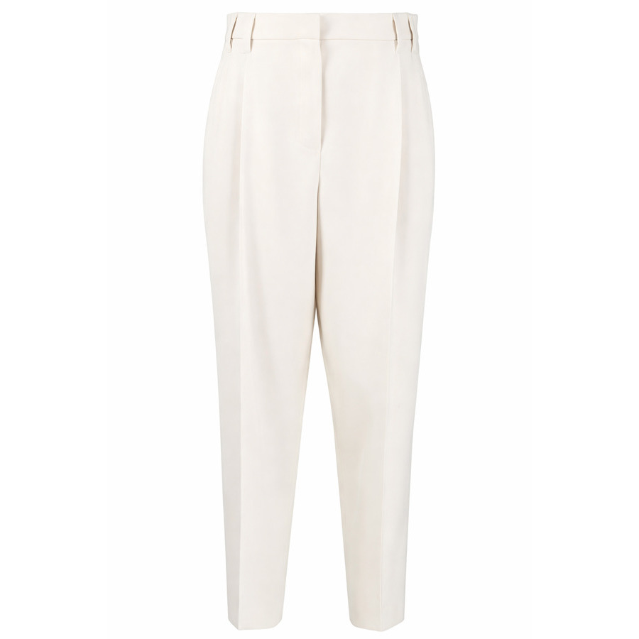 Brunello Cucinelli Milk Wool Tailored Trousers