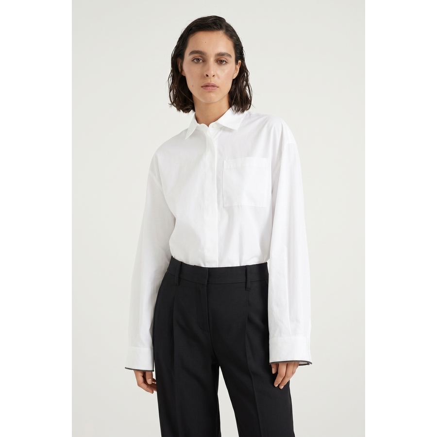 Brunello Cucinelli Oversized Cotton Shirt — White