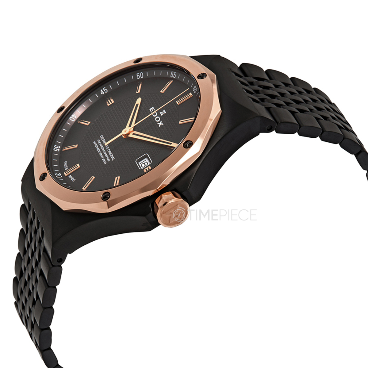 Edox Delfin Black Dial Mens Watch 53005 37GRM GIR