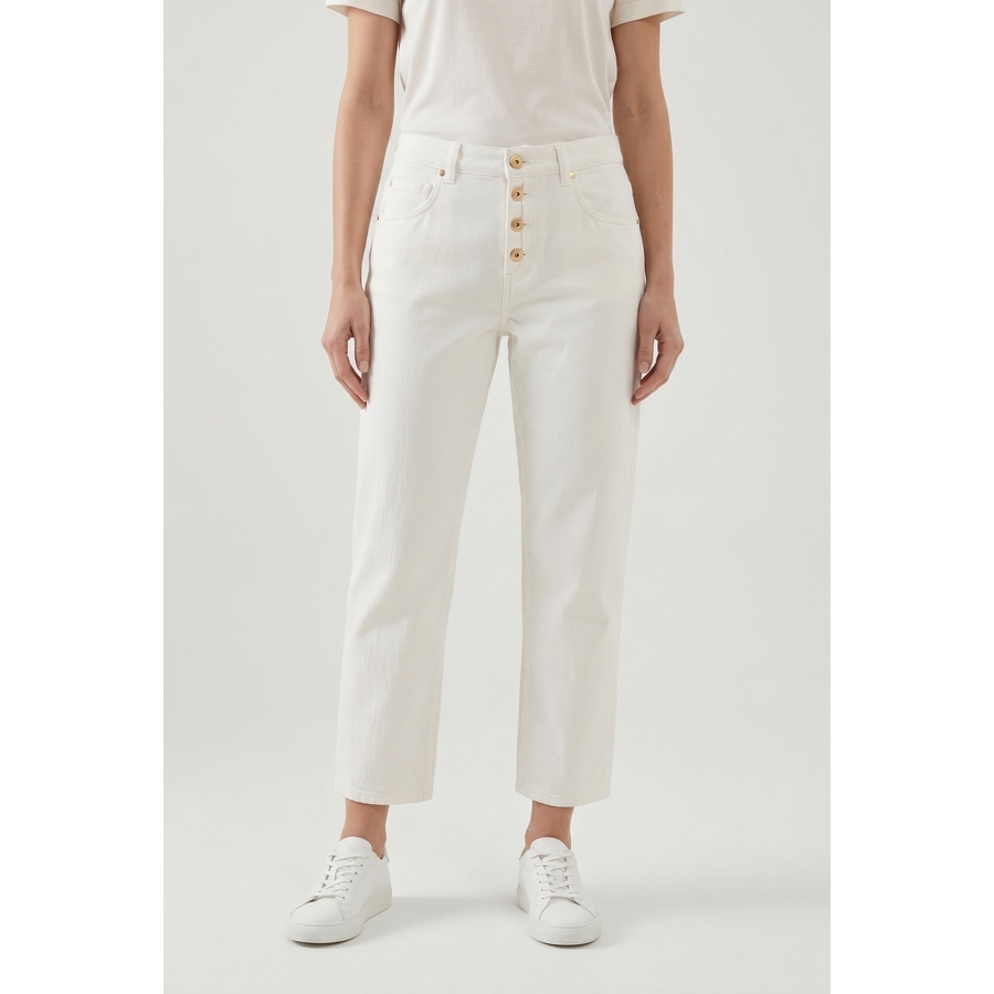 Brunello Cucinelli Wooff White Straight Cotton Trousers