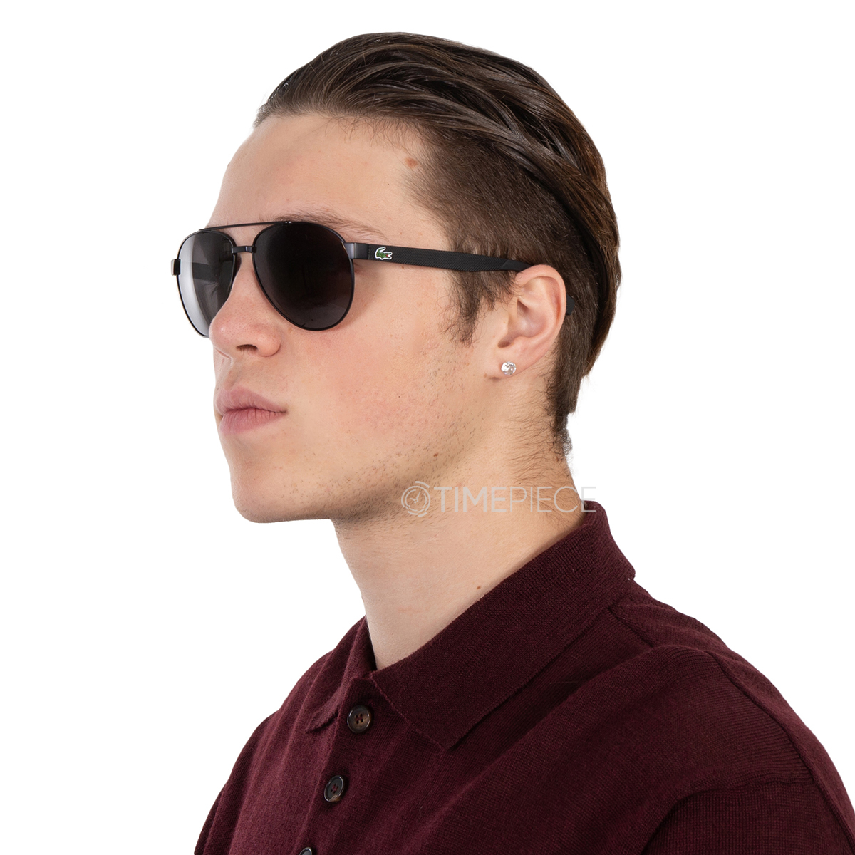 Lacoste Grey Aviator Unisex Sunglasses L185S 001 60