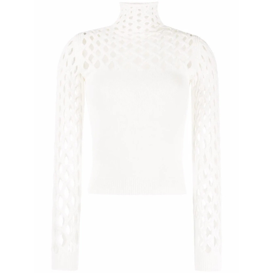 Valentino Garavani Open-Knit Roll-Neck Top