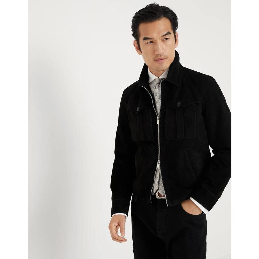 Brunello Cucinelli Black Leather Jacket