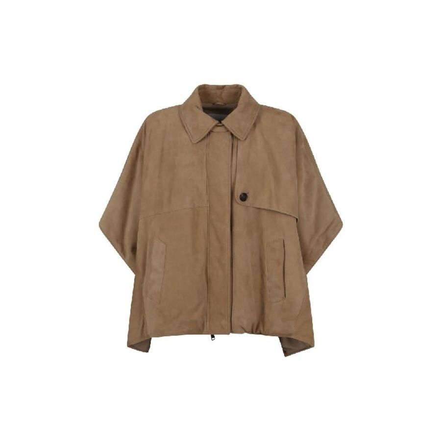 Brunello Cucinelli Oversized Wool-Blend Jacket — Brown