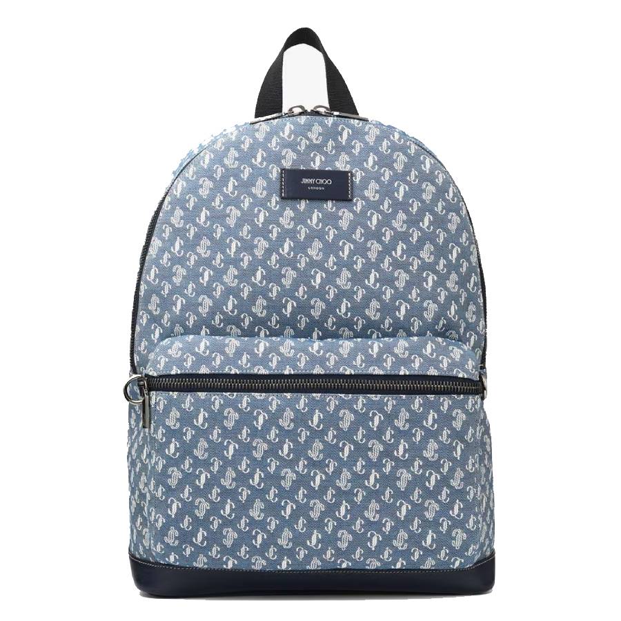 Jimmy Choo Wilmer Denim JC Monogram Backpack