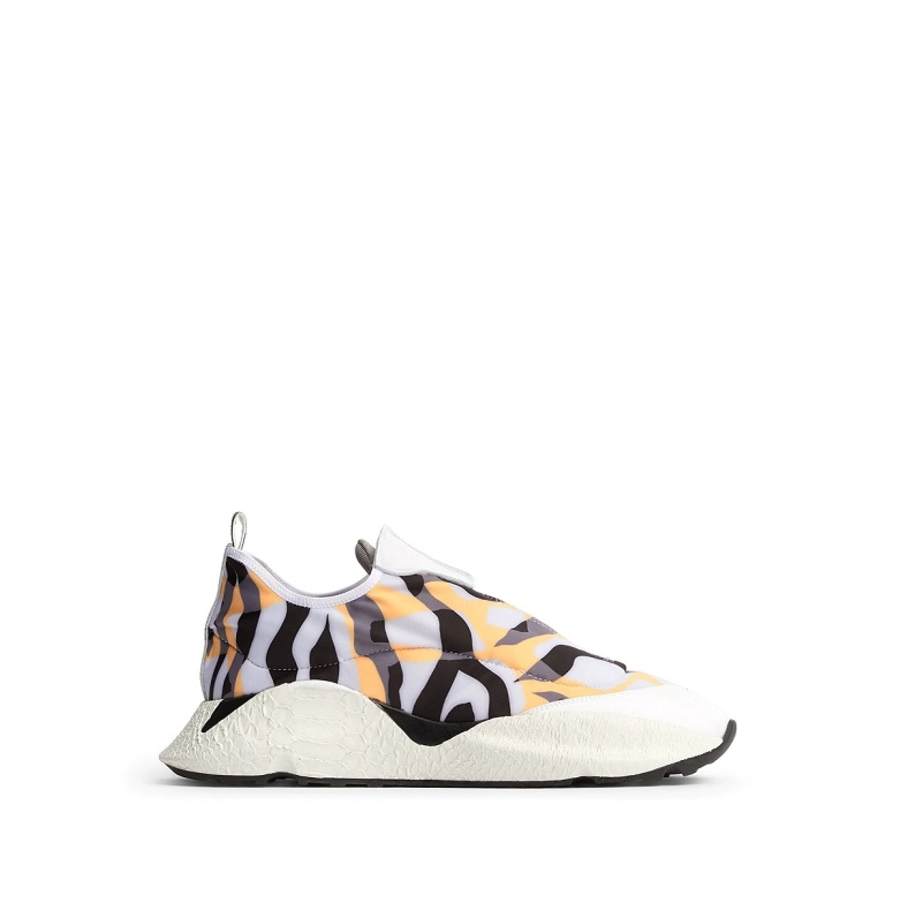 Roberto Cavalli Mens White Black Orange Tiger Twiga Print V1per Sneakers