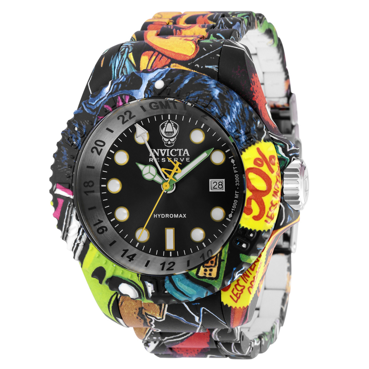 Invicta Reserve Hydromax Quartz Black Dial Mens Watch 36762