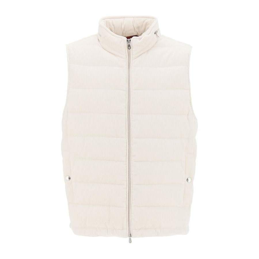 Brunello Cucinelli Men's Milk Quilted Sleeveless Jacket