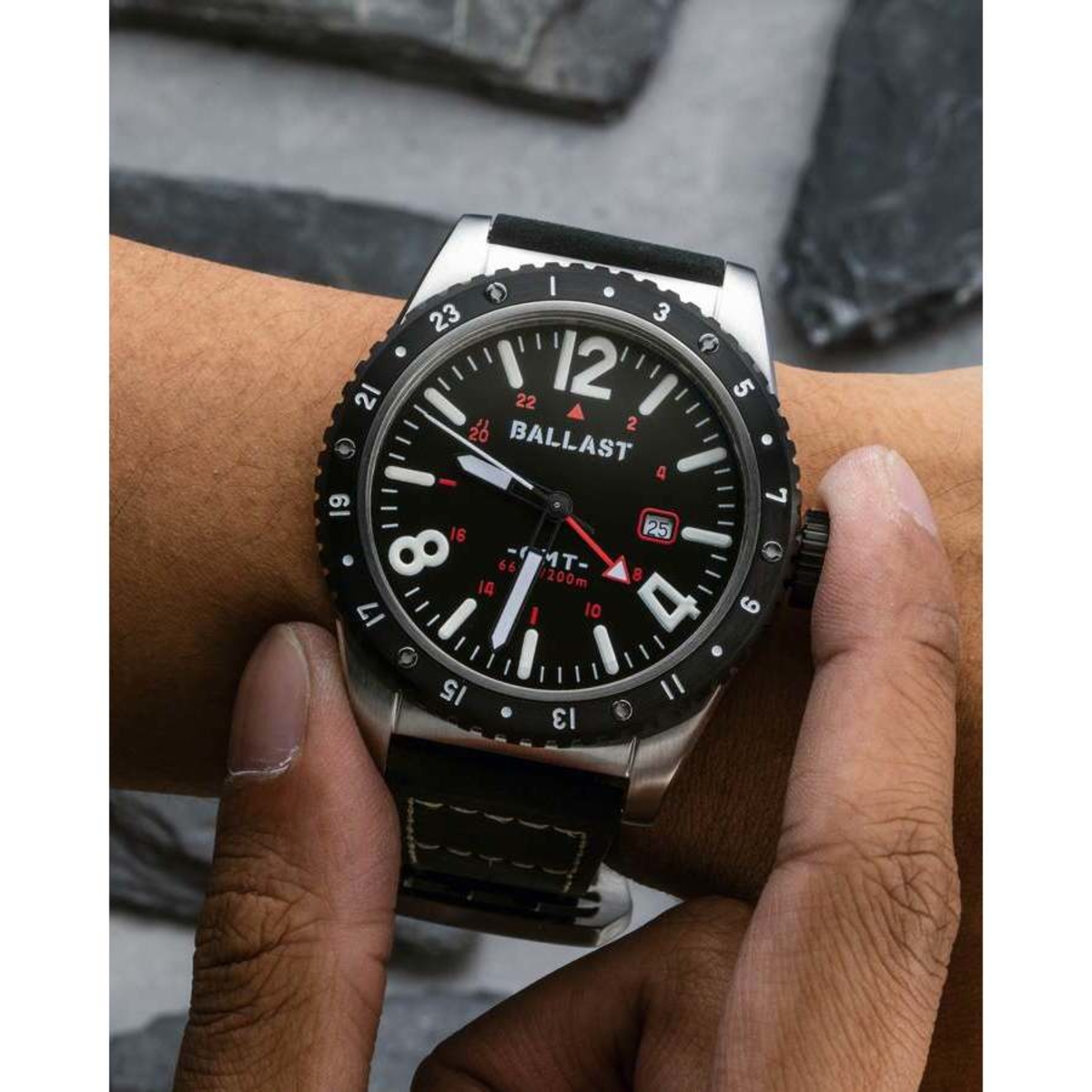 Ballast Amphion GMT Black Dial Mens Watch BL314902