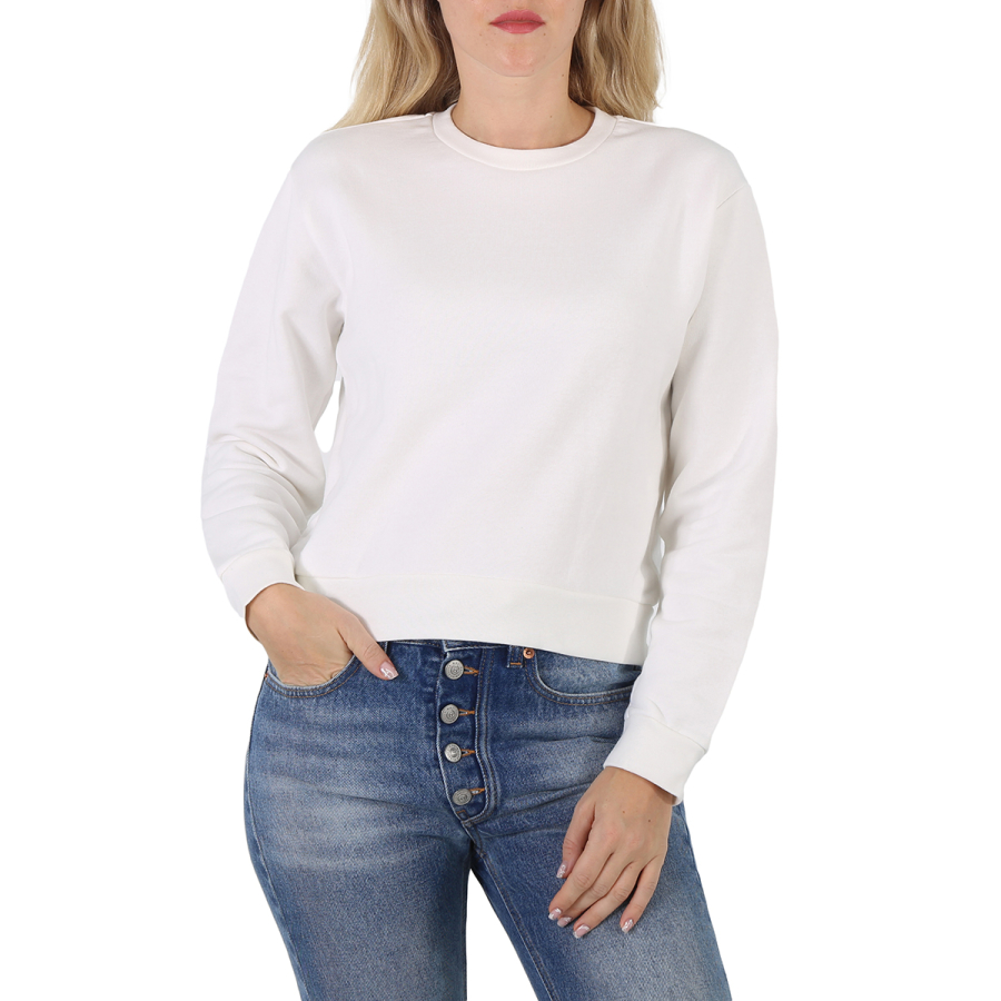 Roberto Cavalli Ladies White Floral Snake-print Sweatshirt