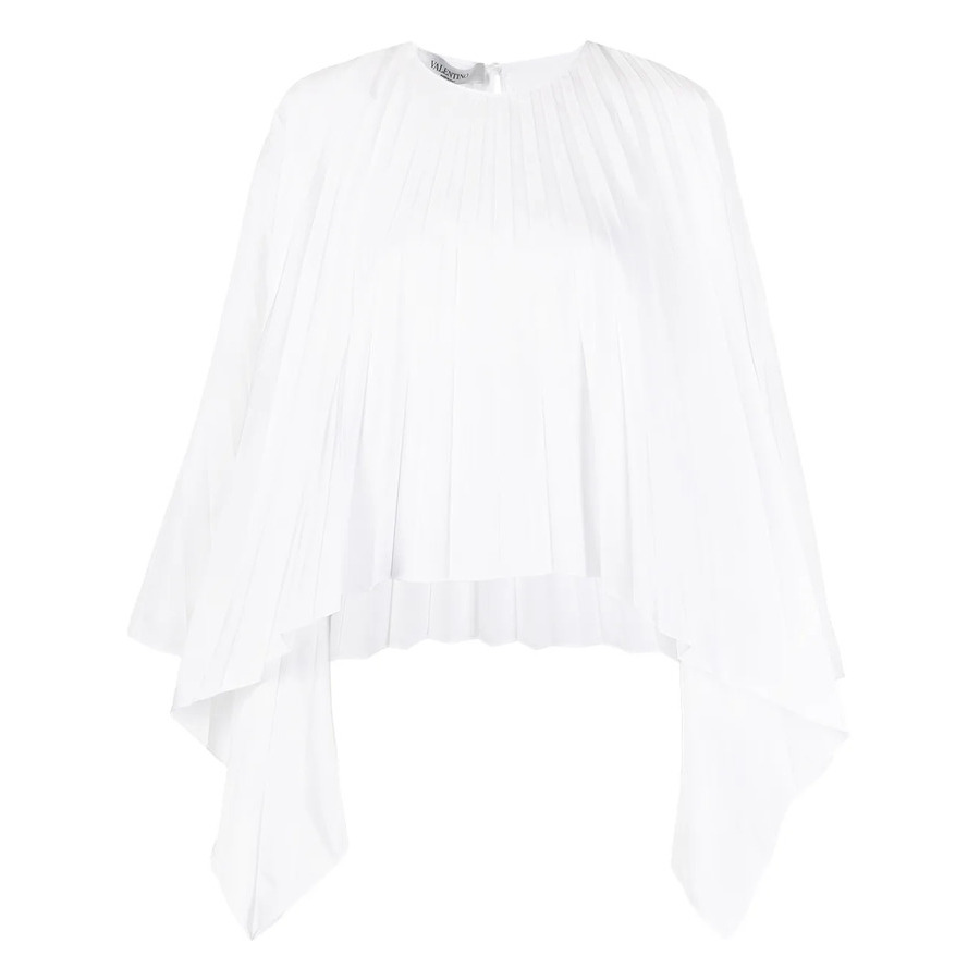Valentino Garavani Pleated Bell-Sleeves Top