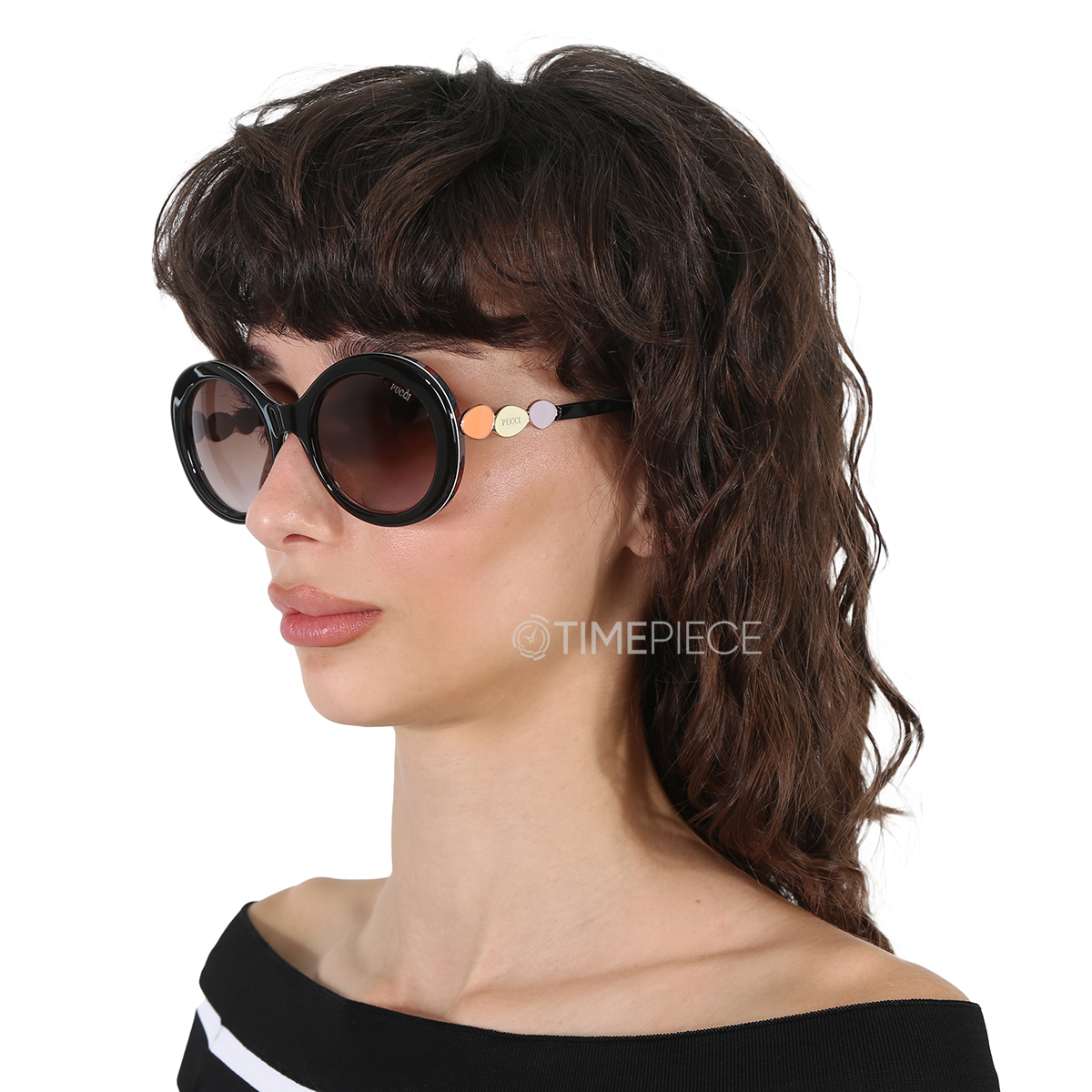 Emilio Pucci Gradient Bordeaux Round Ladies Sunglasses EP0127 01T 55  889214098344 - Sunglasses - Jomashop