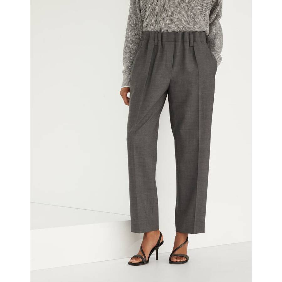 Brunello Cucinelli Wogrey Wool Relaxed Trousers