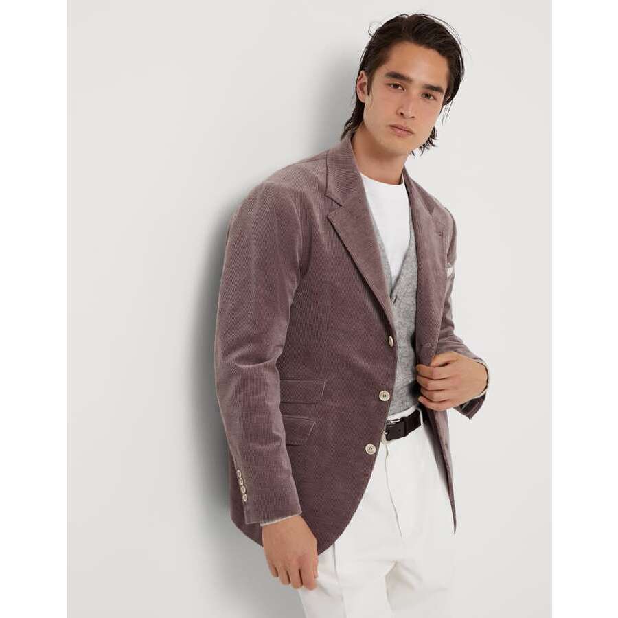 Brunello Cucinelli Men's Onion Cotton Wool Blend Blazer