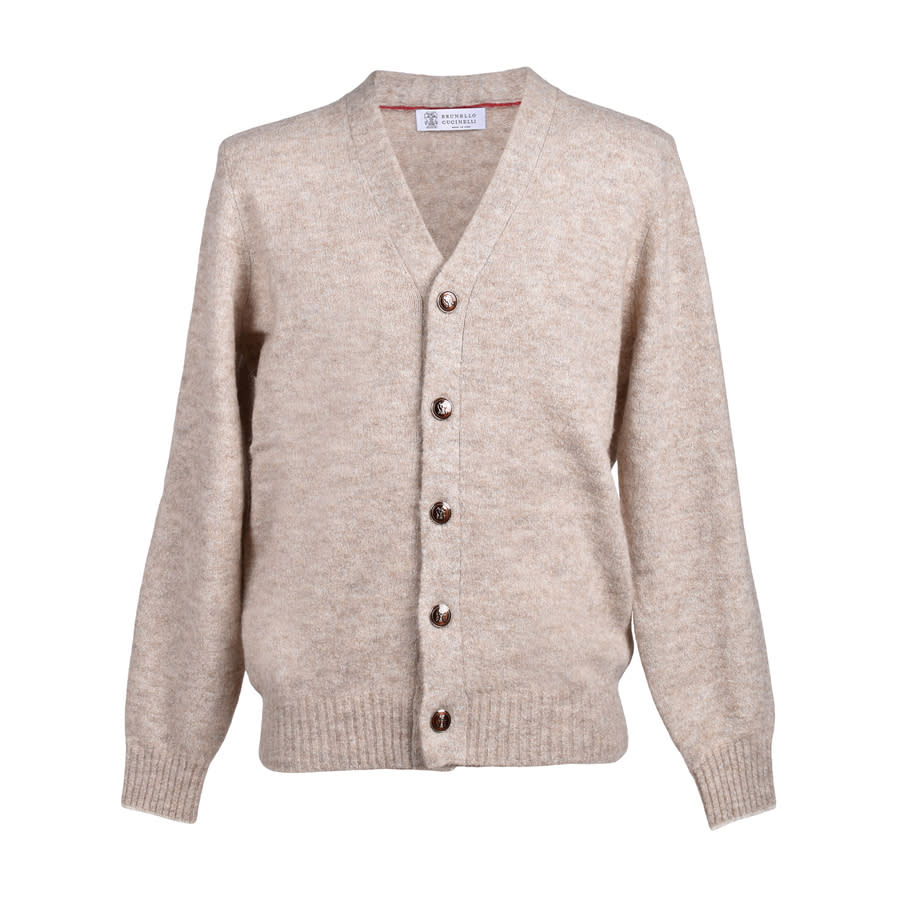 Brunello Cucinelli Sand Wool Blend Cardigan Sweater