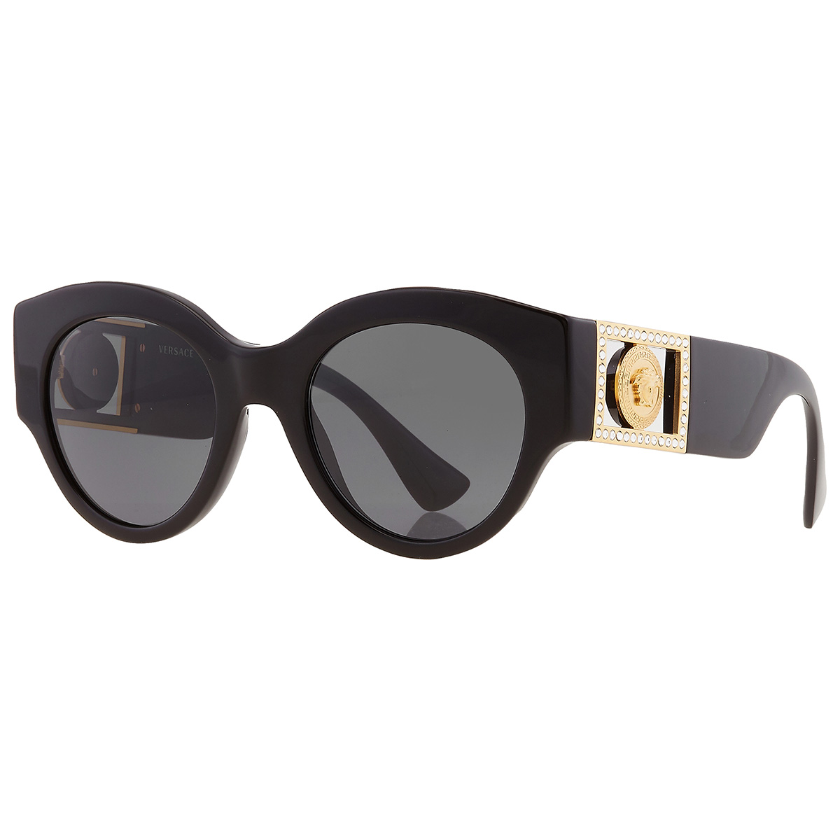 Versace Dark Gray Round Ladies Sunglasses VE4438B GB1/87 52