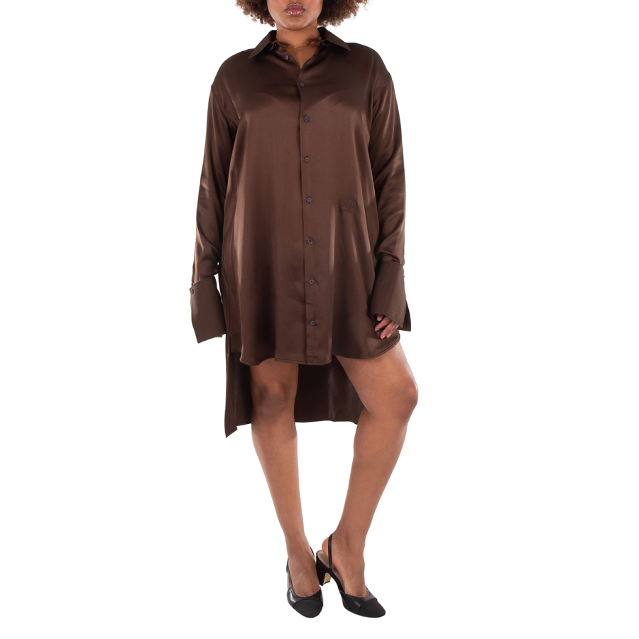 Loewe Button-Up Silk Shirt Dress