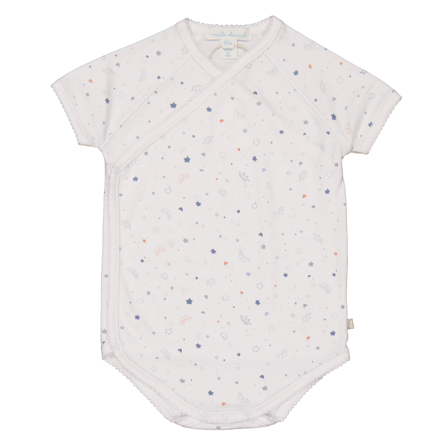 Marie Chantal Infant Star Crown Print Wrap Bodysuit