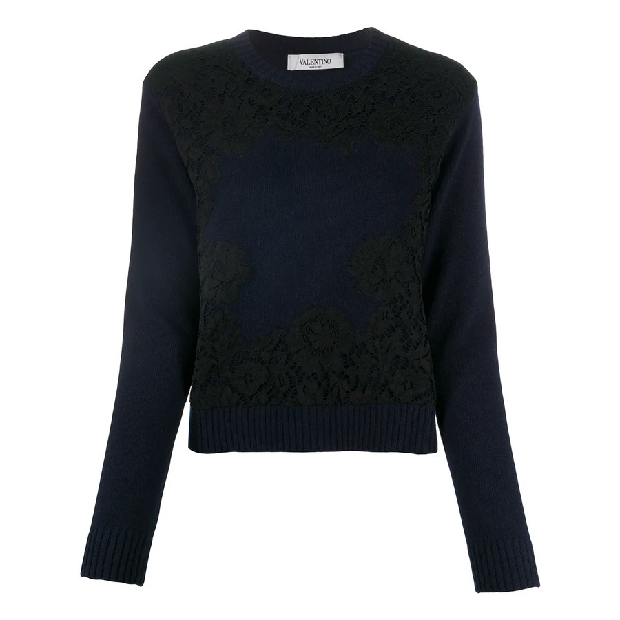Valentino Garavani Lace Overlay Jumper