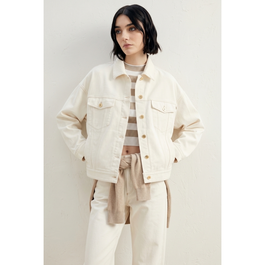 Brunello Cucinelli Wooff White Cotton Jacket