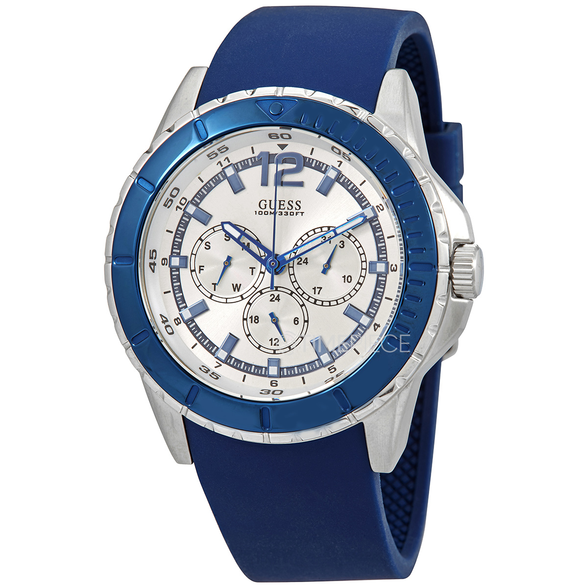 Guess Maverick Quartz White Dial Mens Silicone Band Watch U0485G4