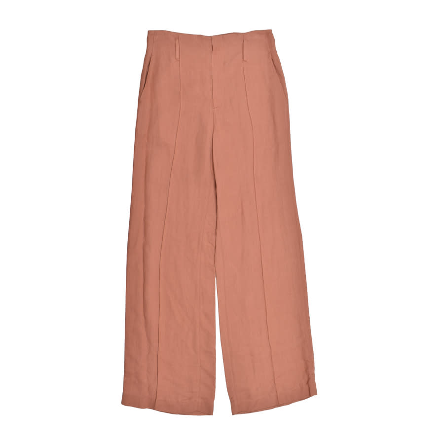 Brunello Cucinelli Clay Linen Blend Wide-Leg Trousers