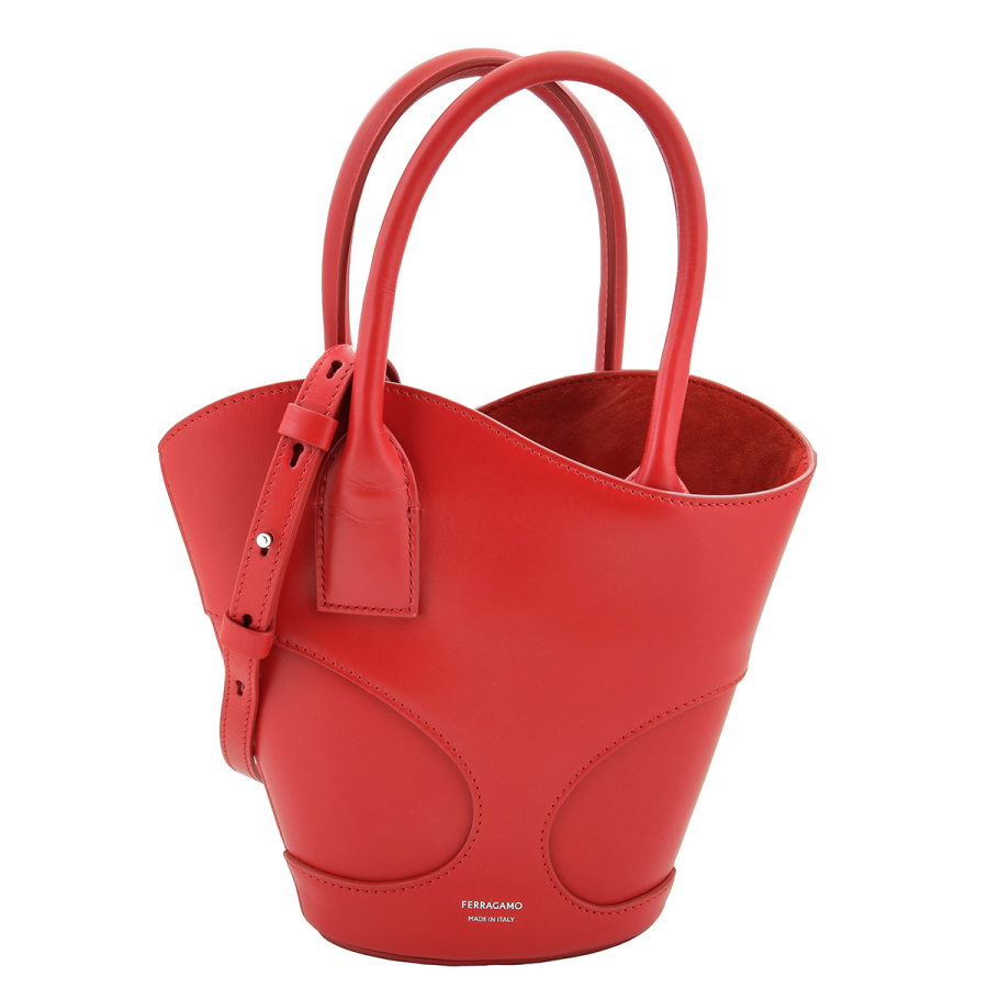 Ferragamo Cut-Out Detailing Leather Tote Bag