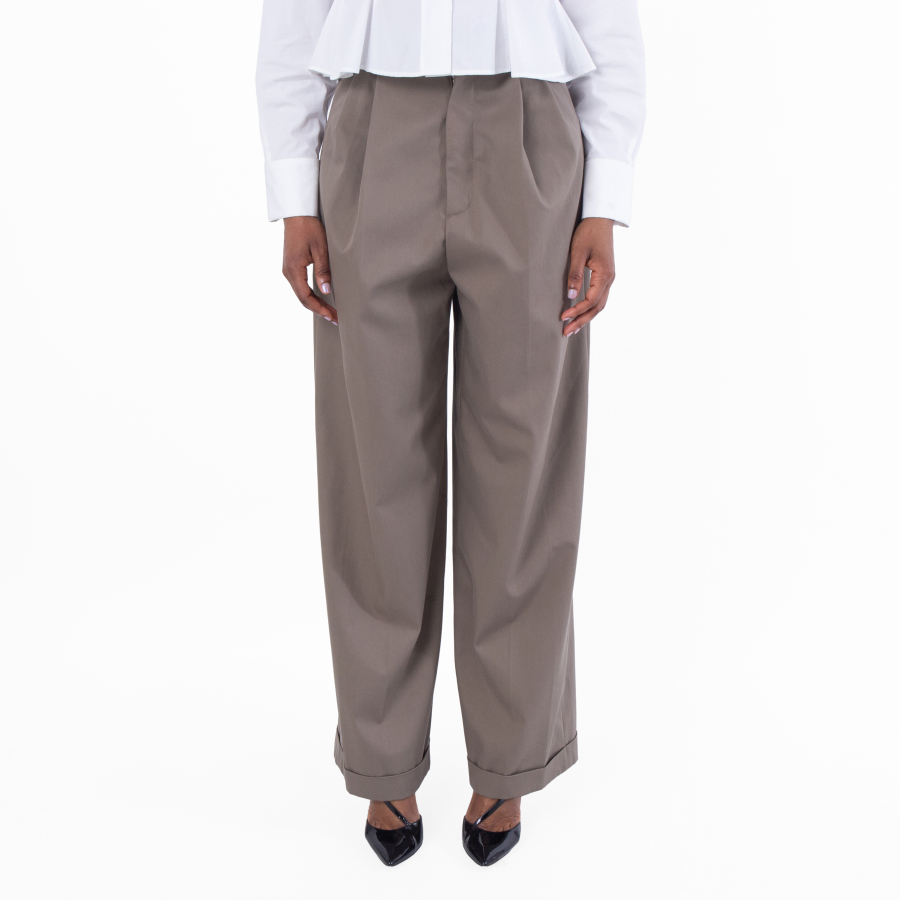 Loewe Cotton and Silk Pleated Trousers, Brand Size 36 ( US Size 4 )