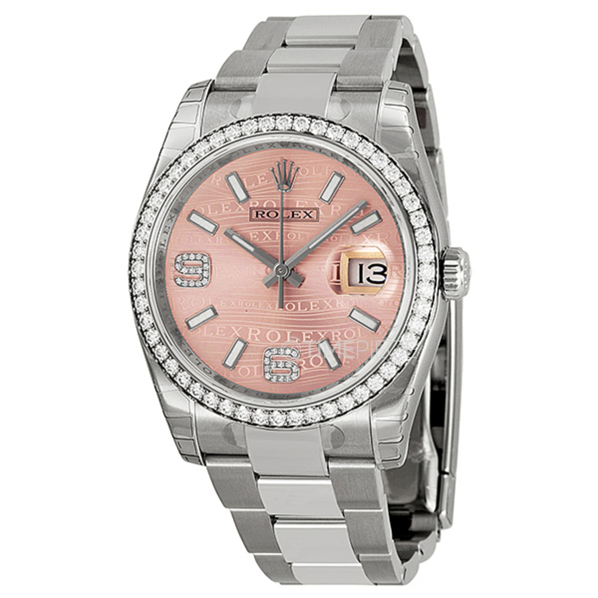 Rolex Oyster Perpetual Datejust 36 Pink Wave Dial Stainless Steel Bracelet Ladies Watch 116244PWSDAO