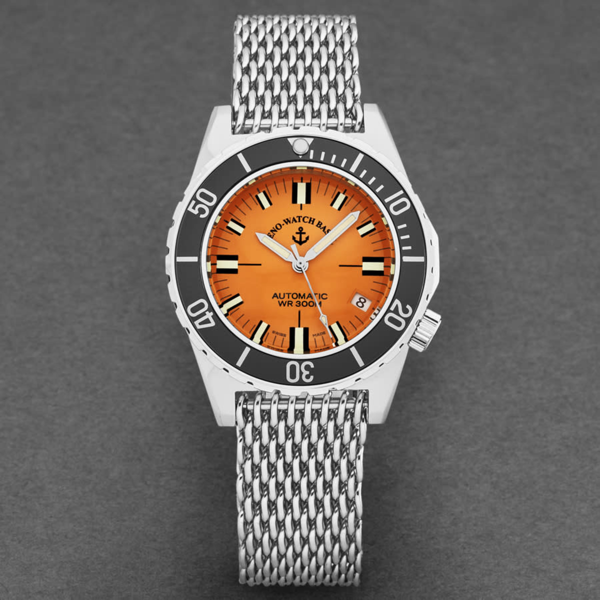 Zeno Army Diver Automatic Orange Dial Mens Watch 485N-A5MM