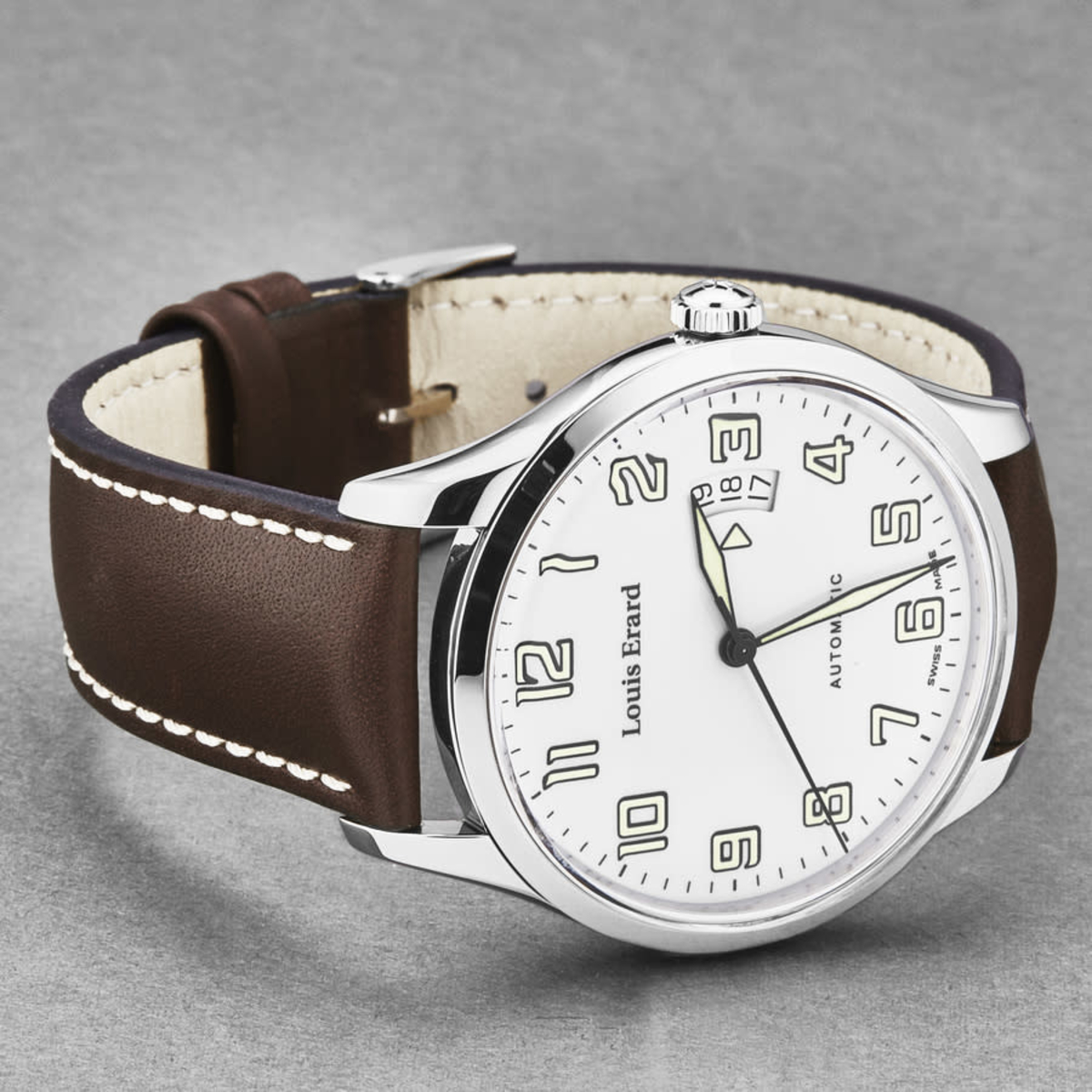 SOLD SOLD LNIB LOUIS ERARD HERITAGE CLASSIC DATE AUTOMATIC, WHITE