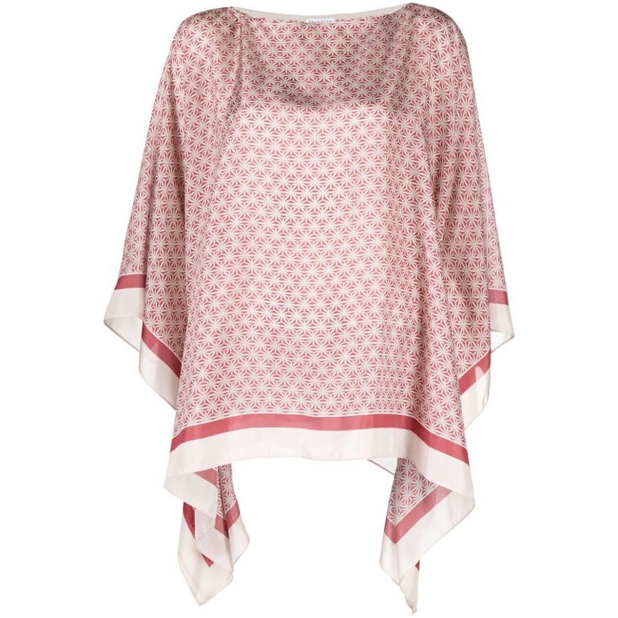 Brunello Cucinelli Red Silk Oversized Shirt