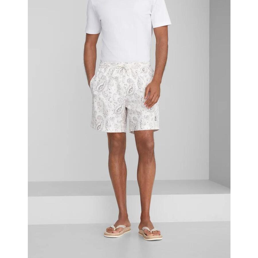 Brunello Cucinelli Paisley Tailored Shorts — White