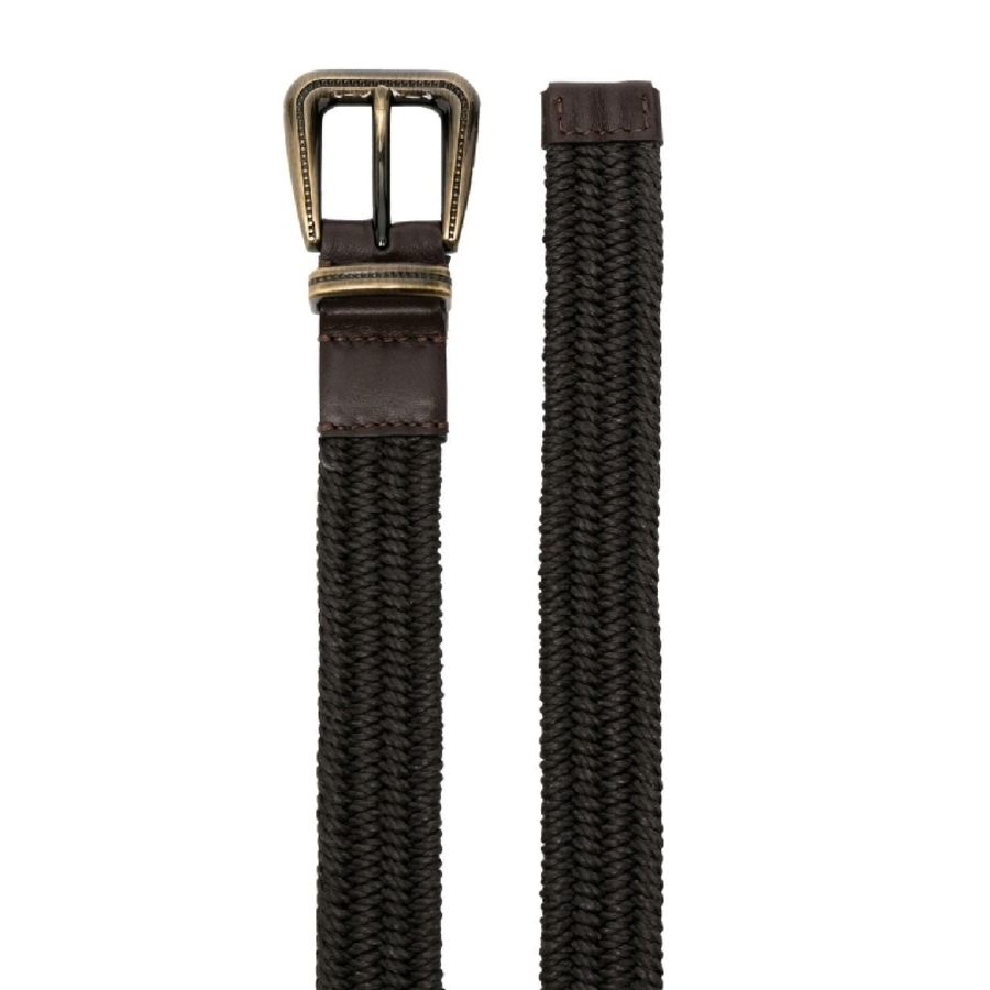 Brunello Cucinelli Womens Dark Brown Braided Belt Accessories & Slg