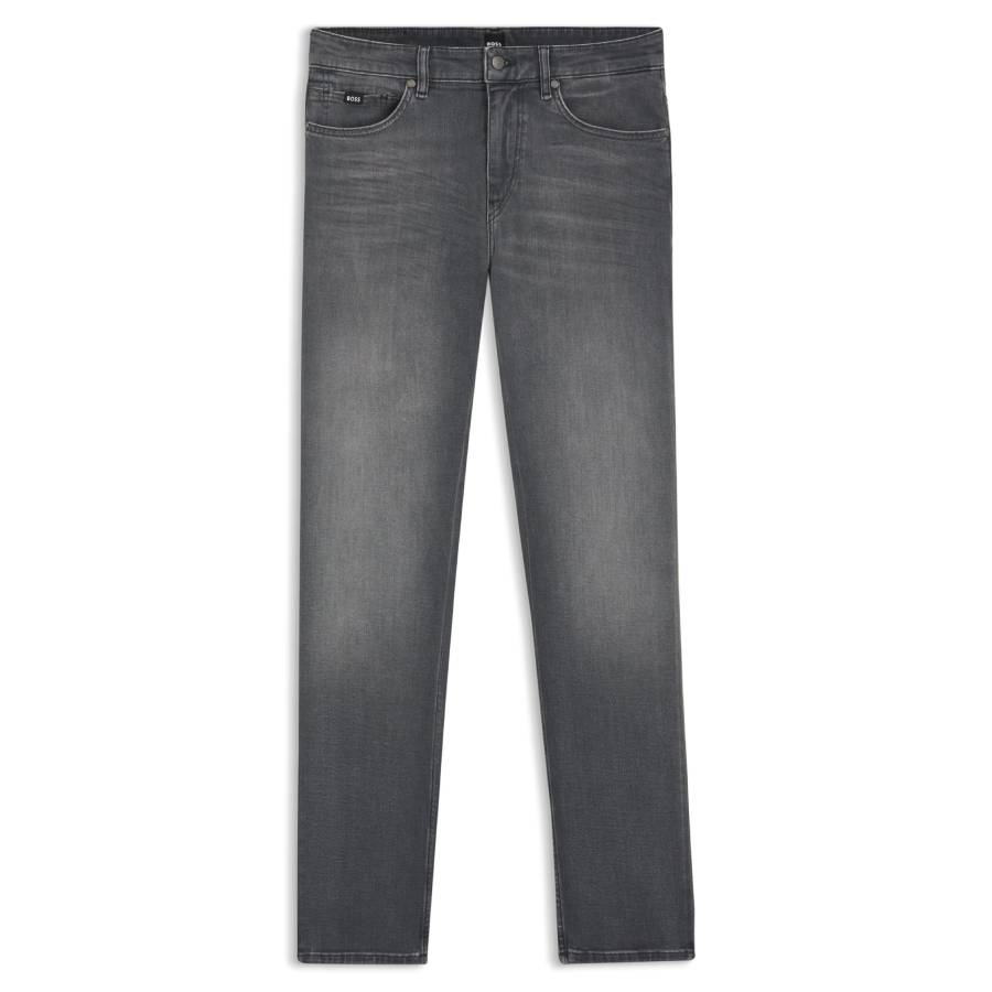 Hugo Boss Delaware Slim-Fit Jeans In Grey Stretch Denim