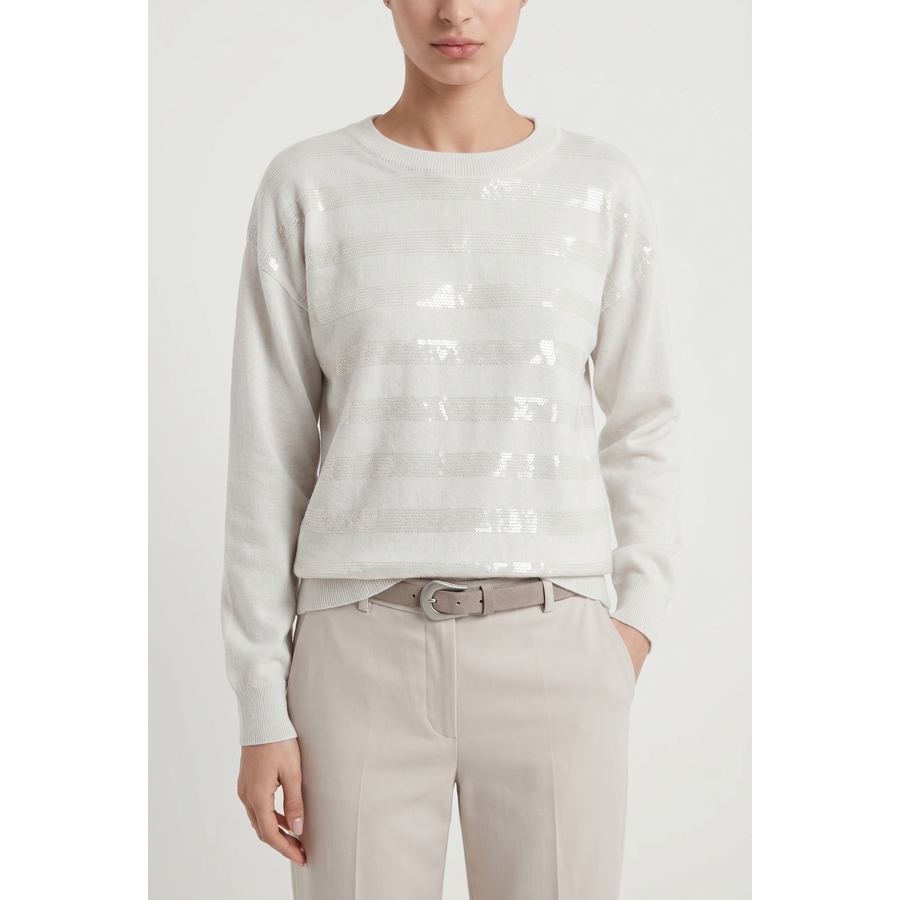 Brunello Cucinelli Wooff White Wool Sweater